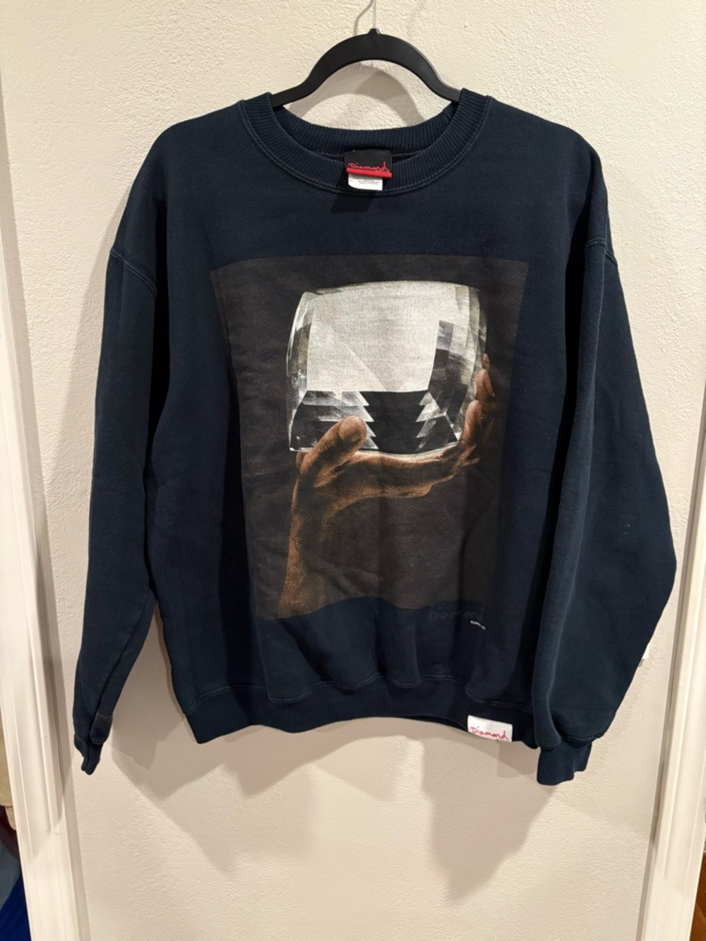 Diamond Supply Pullover Sweatshirt Men’s Size Medium Faded Distressed Y2K - Picture 12 of 12
